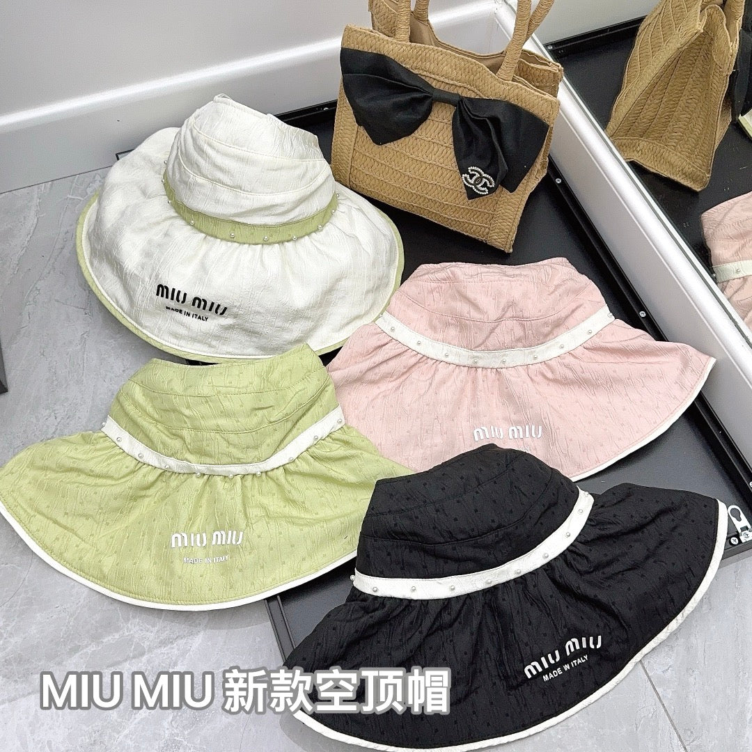 穆M家-夏季新款拼色珍珠漁夫帽