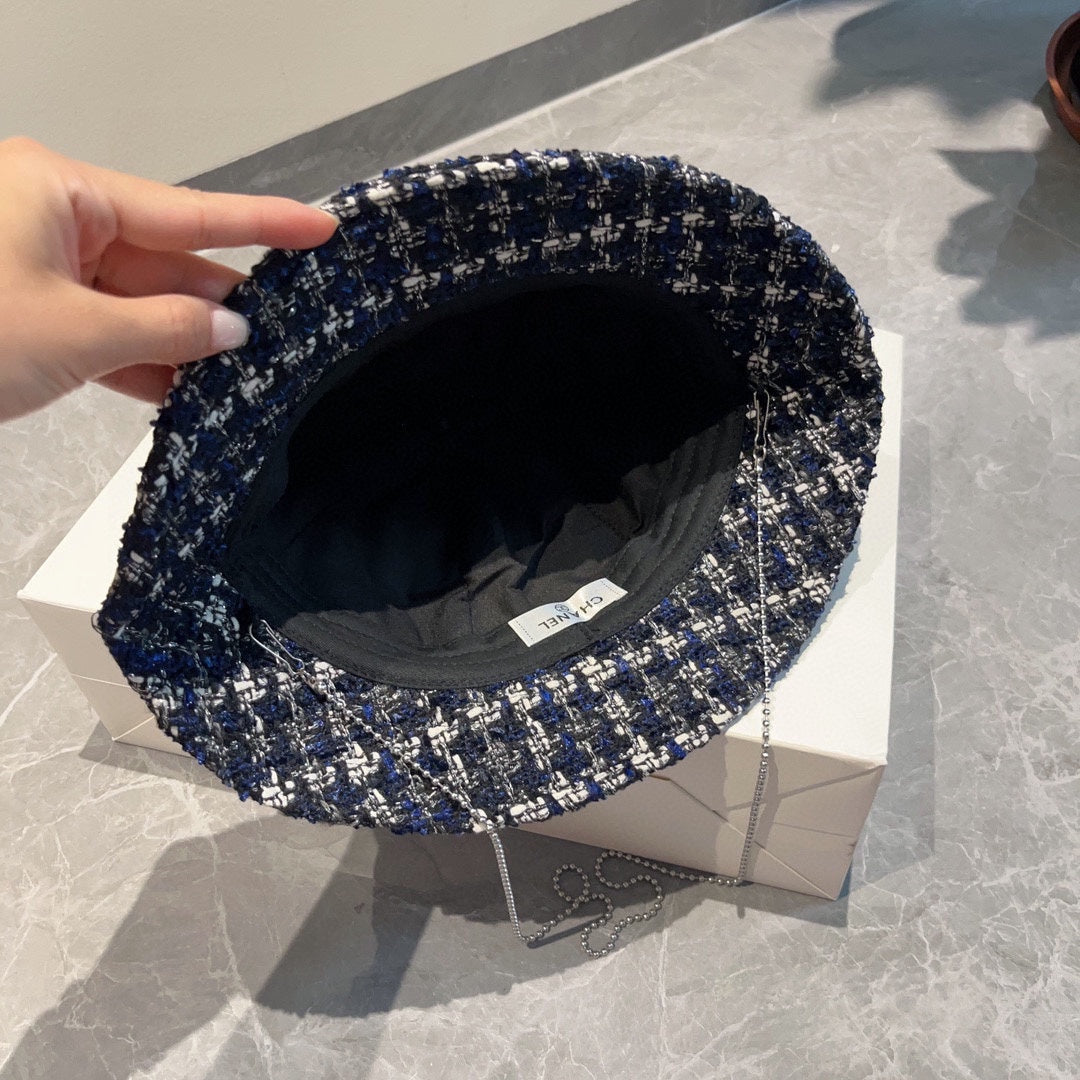 小香家-彩色刺繡漁夫帽 黑色