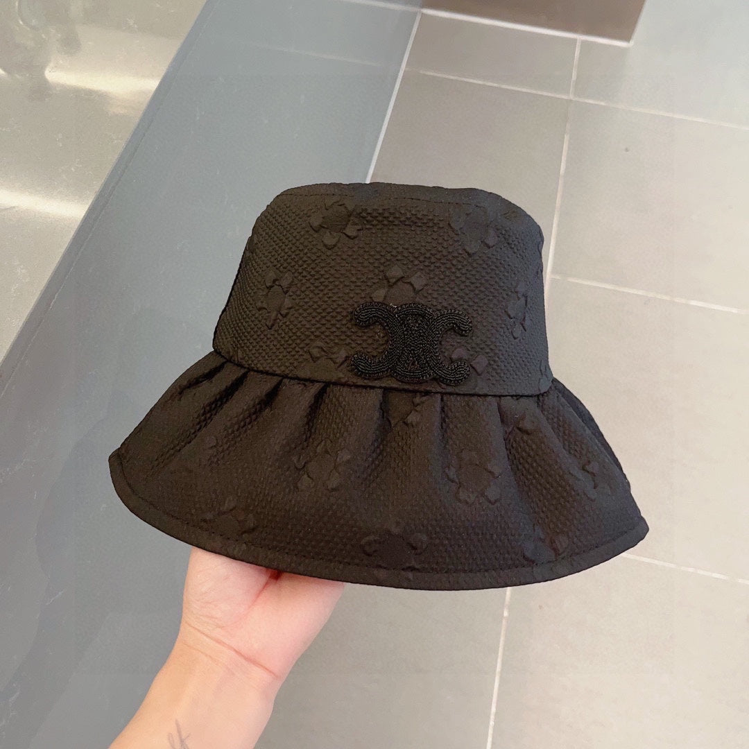 賽C家-荷葉邊漁夫帽 黑色
