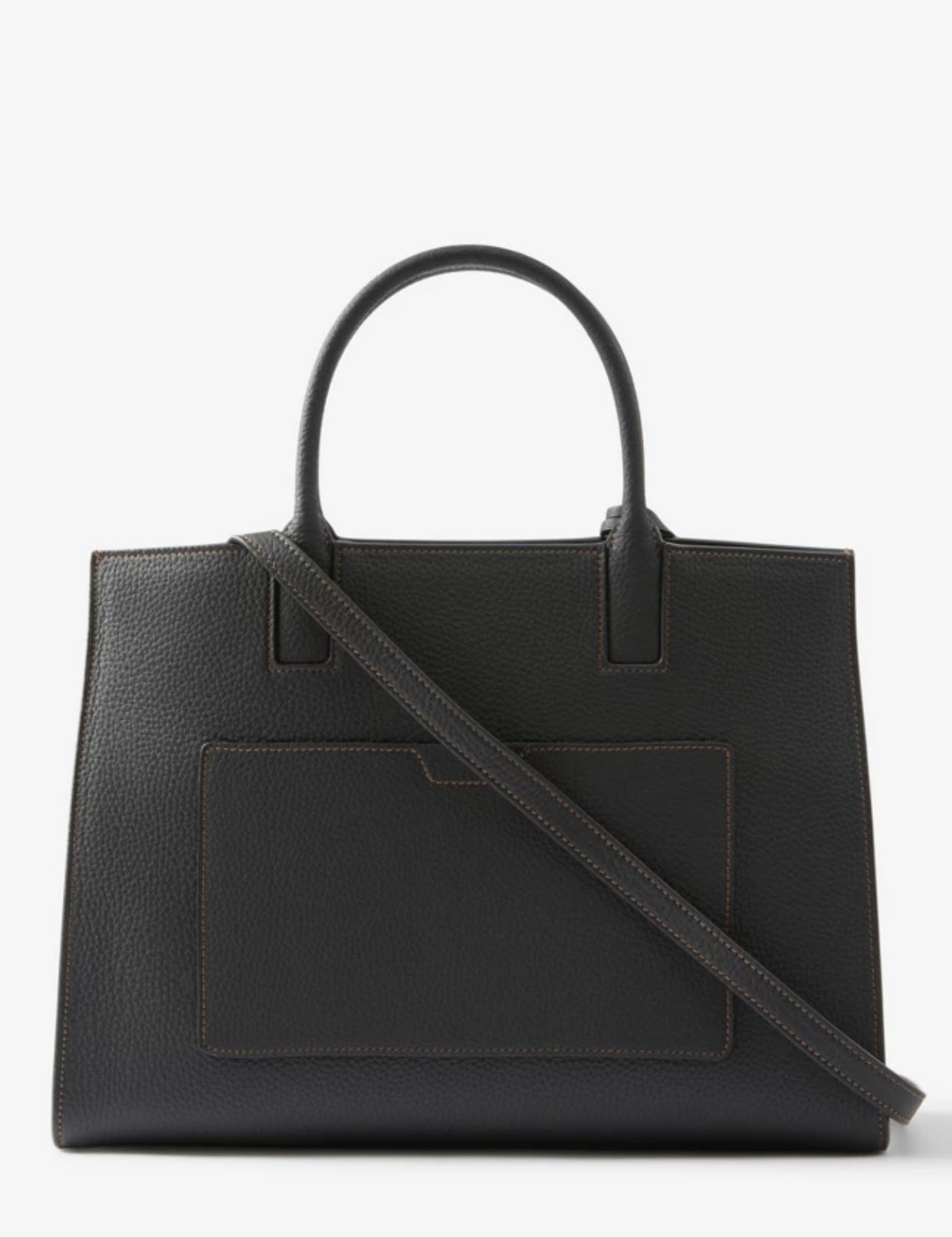 巴B家-Frances 粒紋皮革托特包 黑色 32CM