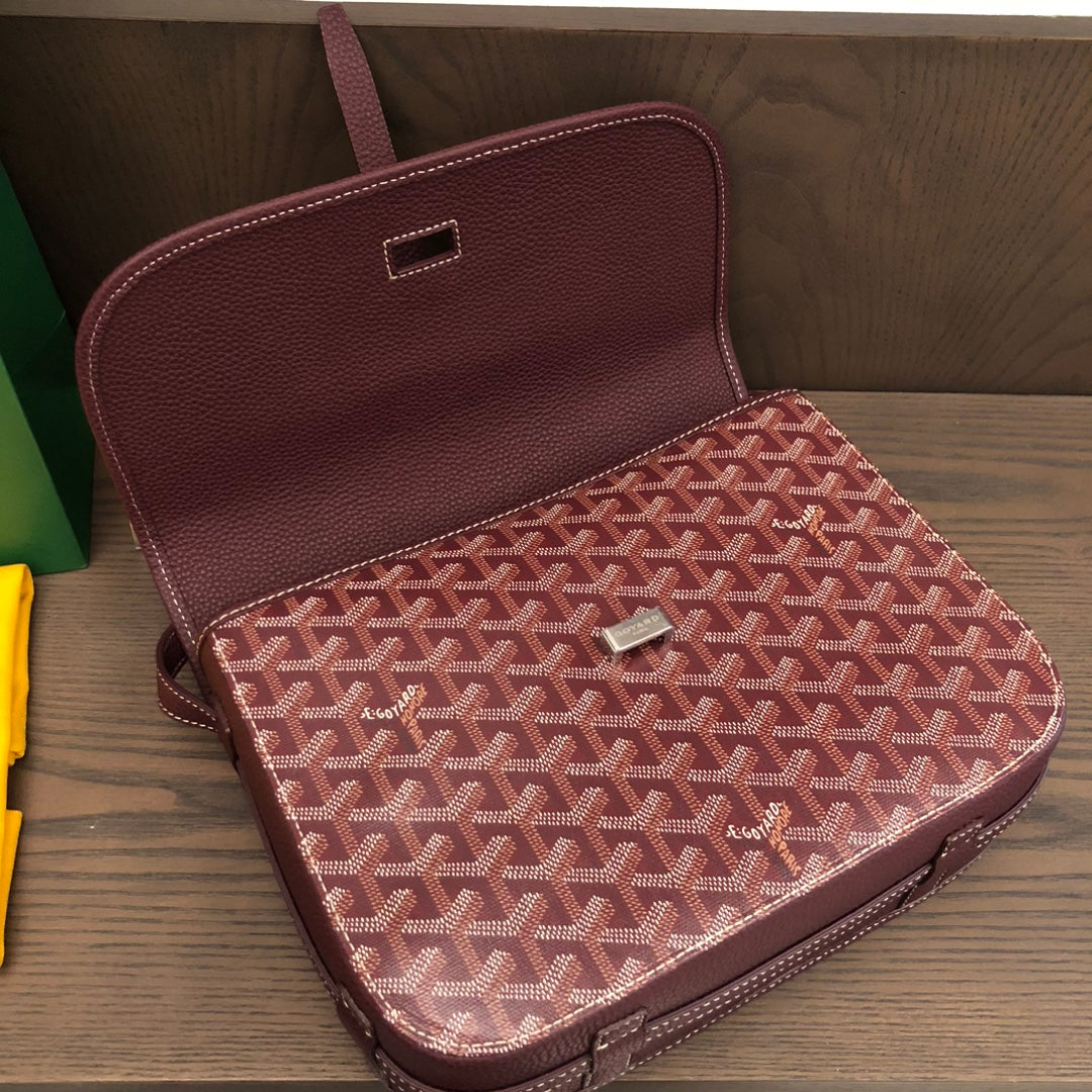 戈G家-Goyard 郵差包 酒紅色