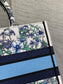 迪D家-Book Tote 2023春夏系列 浪漫花刺繡藍色 中號