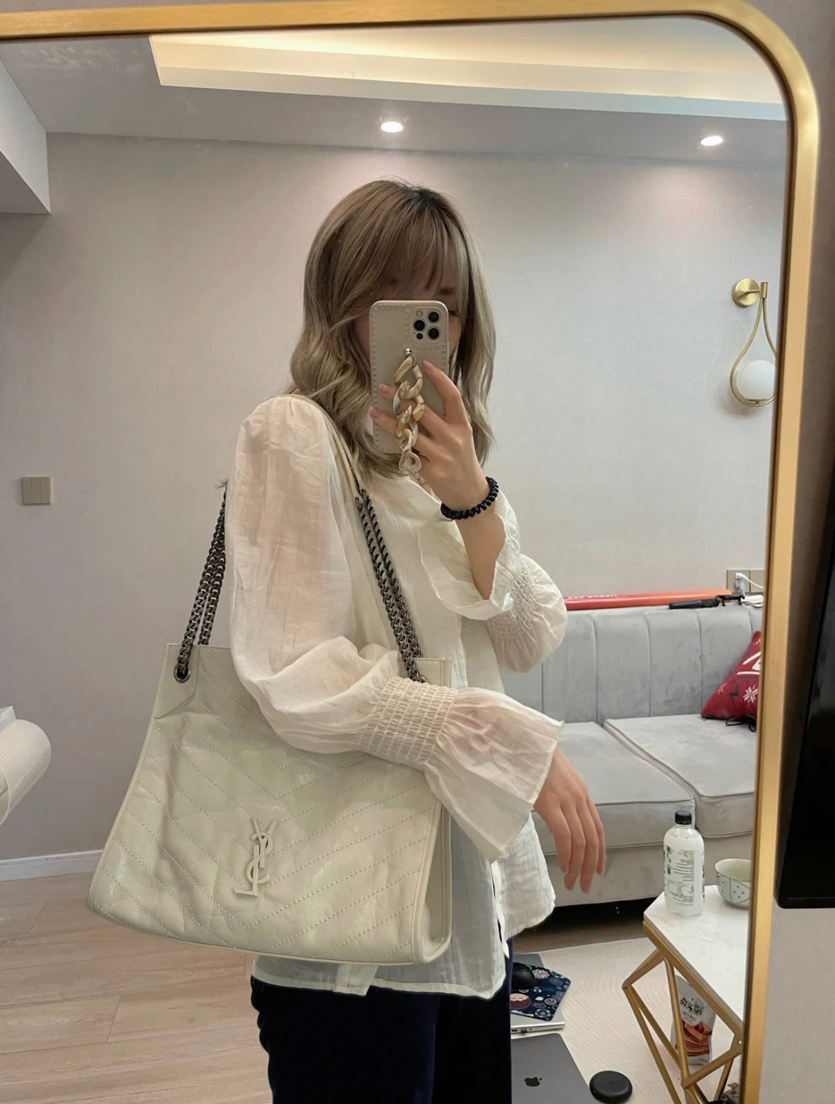 聖Y羅-Niki Shopping Bag 奶白色
