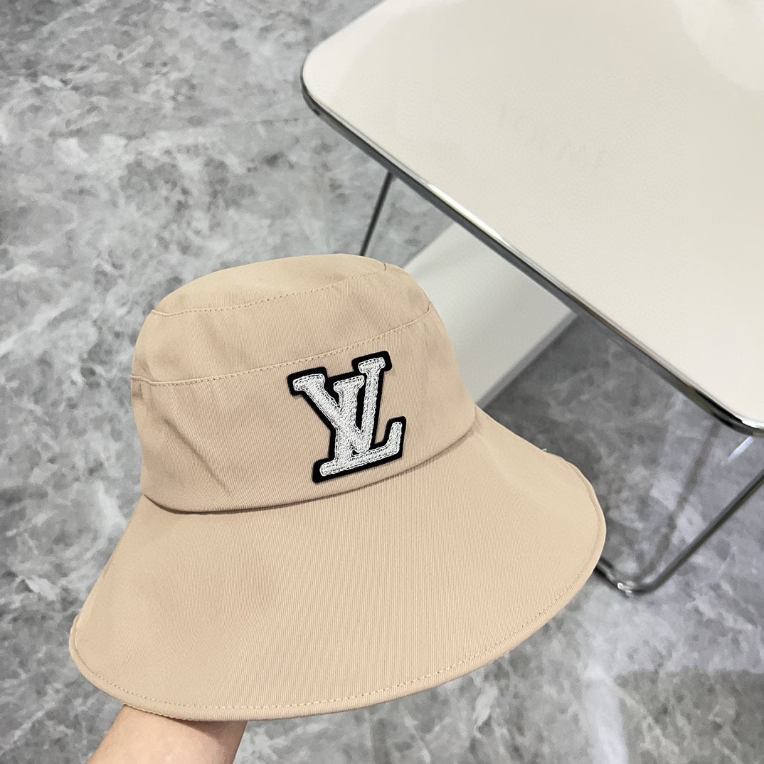 路L家-2024新款 蝴蝶結遮陽漁夫帽 卡其色
