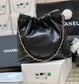 小香家-Chanel 22號手袋 魚子醬皮黑金色 中號