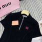 穆M家-2404 24年春夏系列 Miu新款立領墊肩修身套裝 黑色