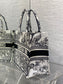 迪D家-Book Tote 2023春夏系列 老虎刺繡 白色 中號