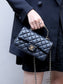 小香家-Chanel CF Mini 經典皮革穿繞雙c Logo 黑色