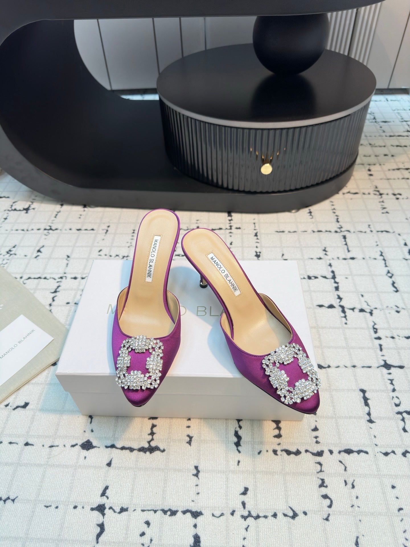Manolo Blahnik-2024 高跟拖鞋 紫色