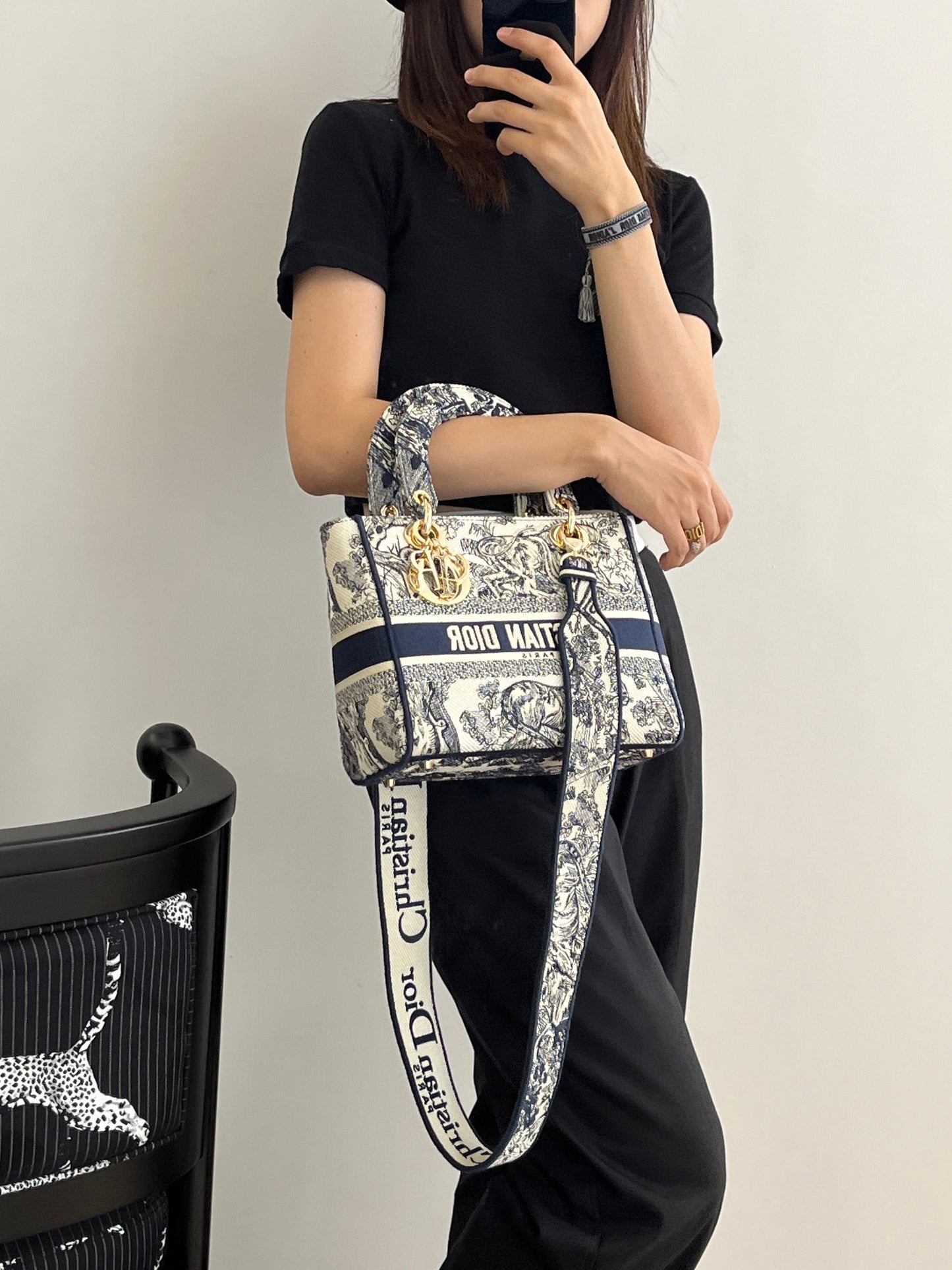 迪D家-Lady 老虎刺繡系列 淺藍色 24CM