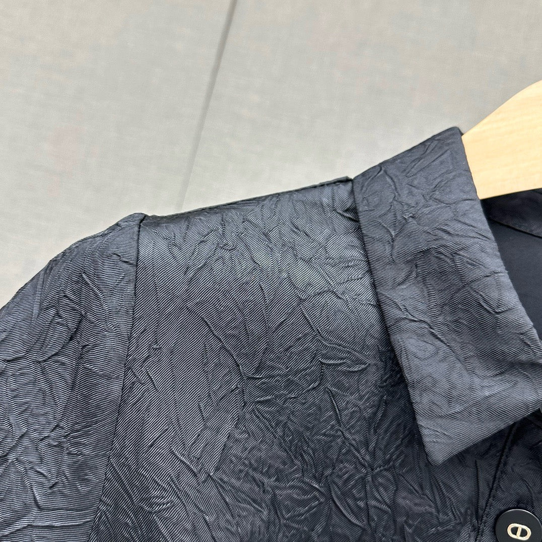 迪D家-2403 24早春新款重工提花洋裝 黑色