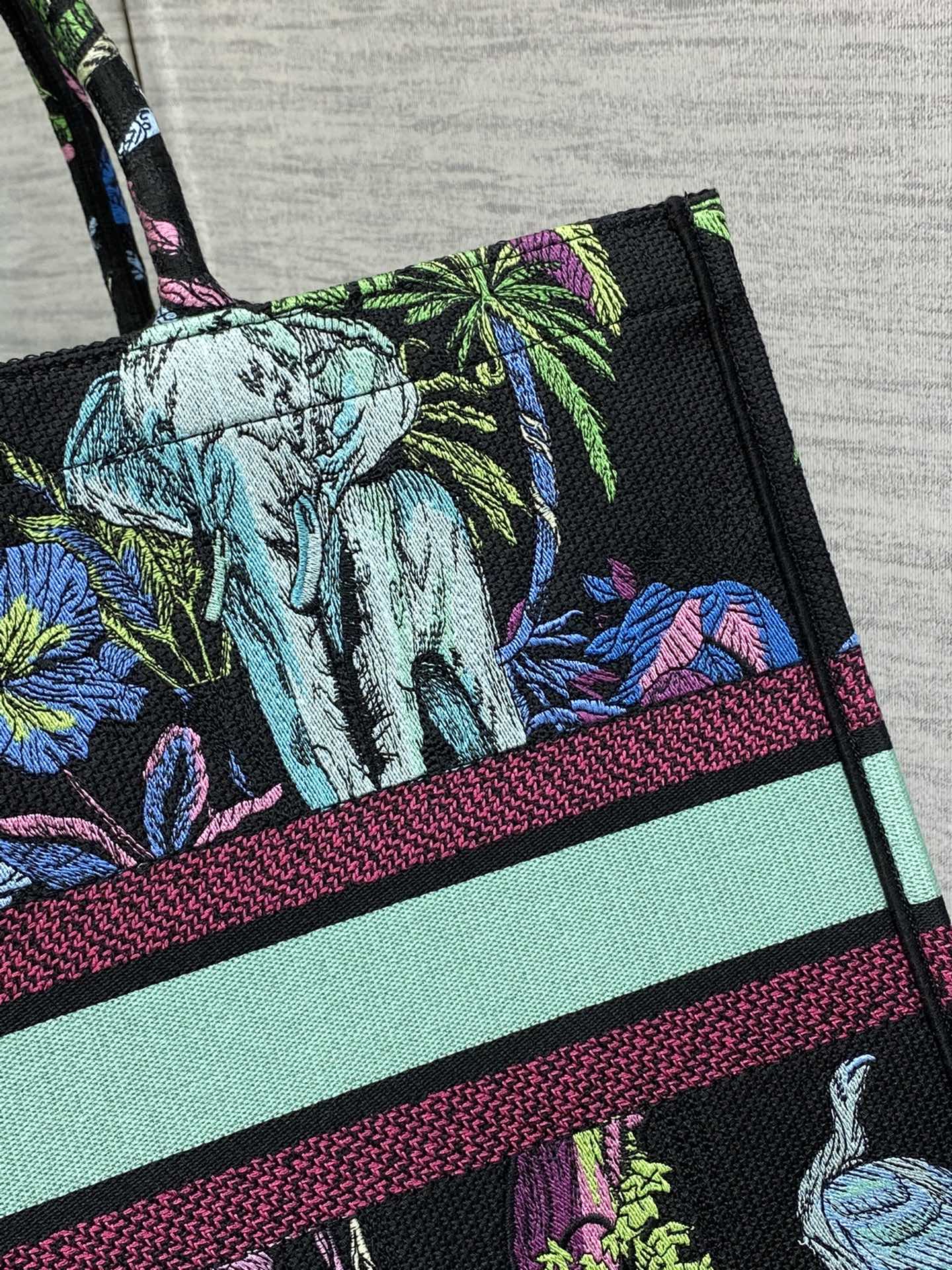 迪D家-Book Tote 2023春夏系列 動物園藍綠色 大號