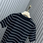 穆M家-2404 24新品上架圓領條紋短袖TEE 黑色