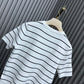 穆M家-2404 24新品上架圓領條紋短袖TEE 白色
