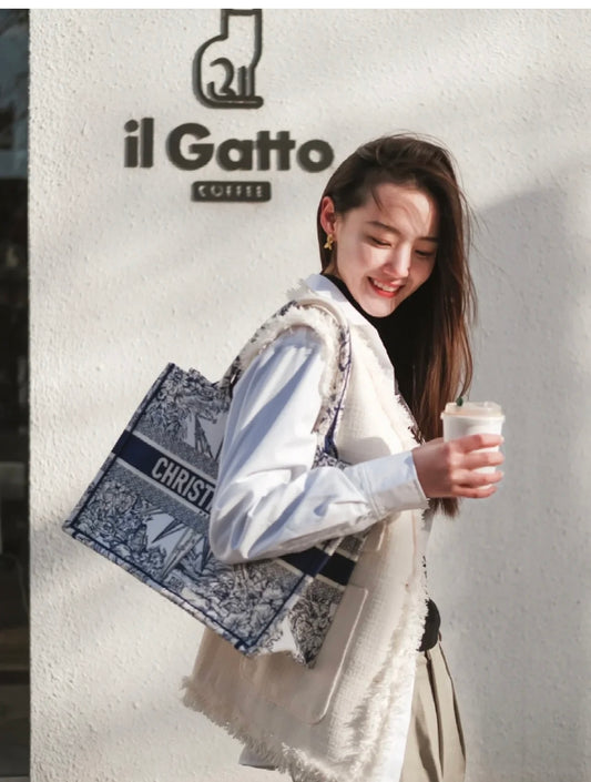 迪D家-BookTote 聖誕限量系列 藍色 36x18x28cm