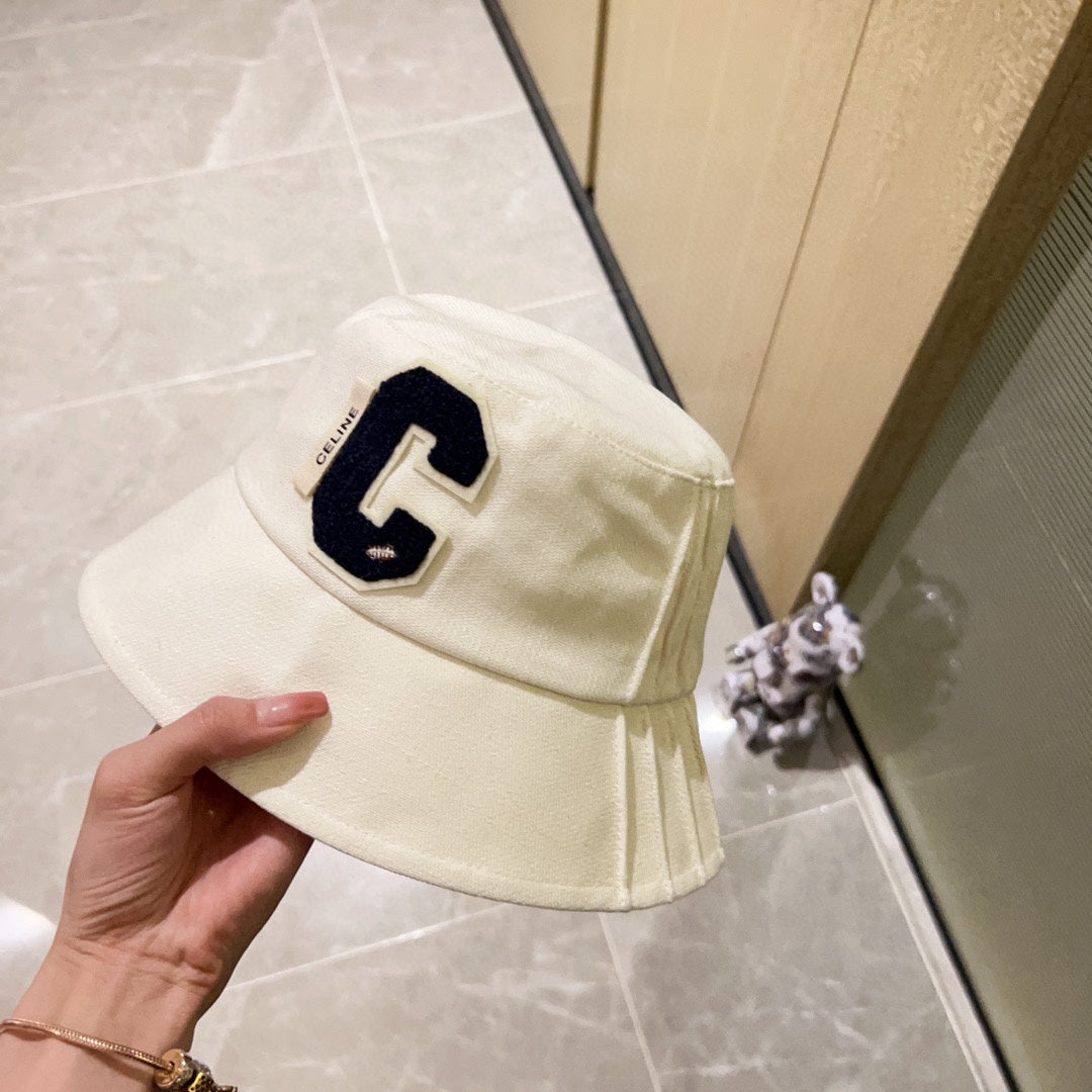 賽C家-2023早秋新款 不規則C字漁夫帽 白色