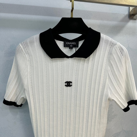 小香家-2404 春夏新品絕美小仙女紗線短版上衣 白色