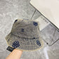 小香家-個性刺繡牛仔漁夫帽 灰色