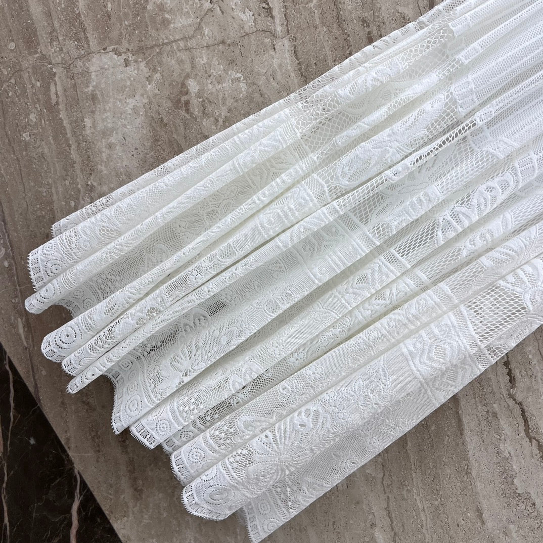 迪D家-2403 早春新款重工繡花蕾絲半裙