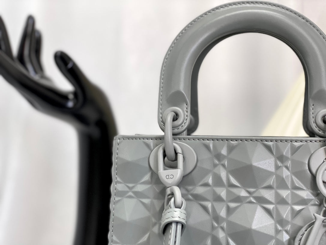 迪D家-Lady dior myABC 啞光牛皮 灰色 小號