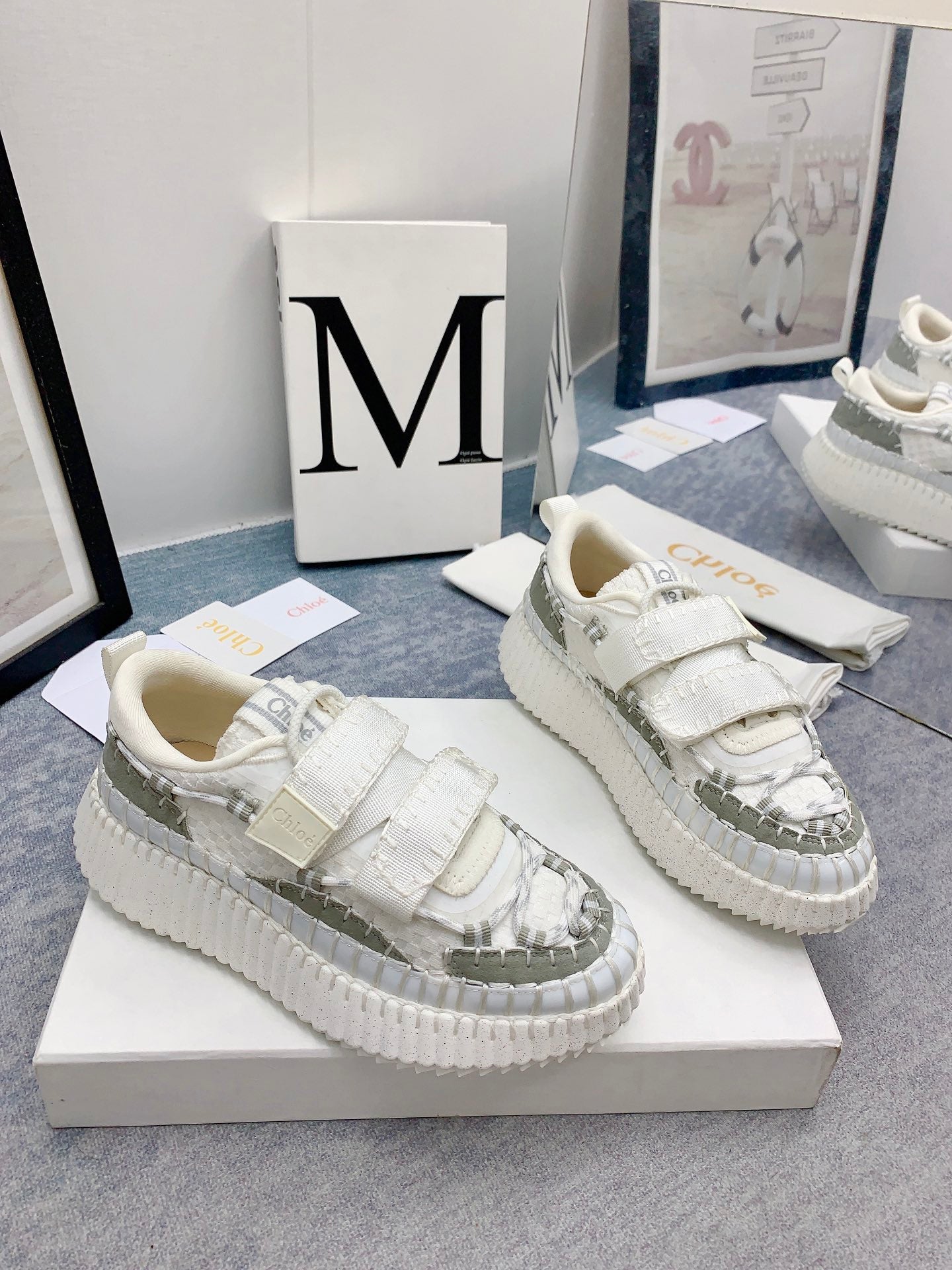克羅C-Nama sneaker彩虹系列 魔鬼氈運動鞋 白色