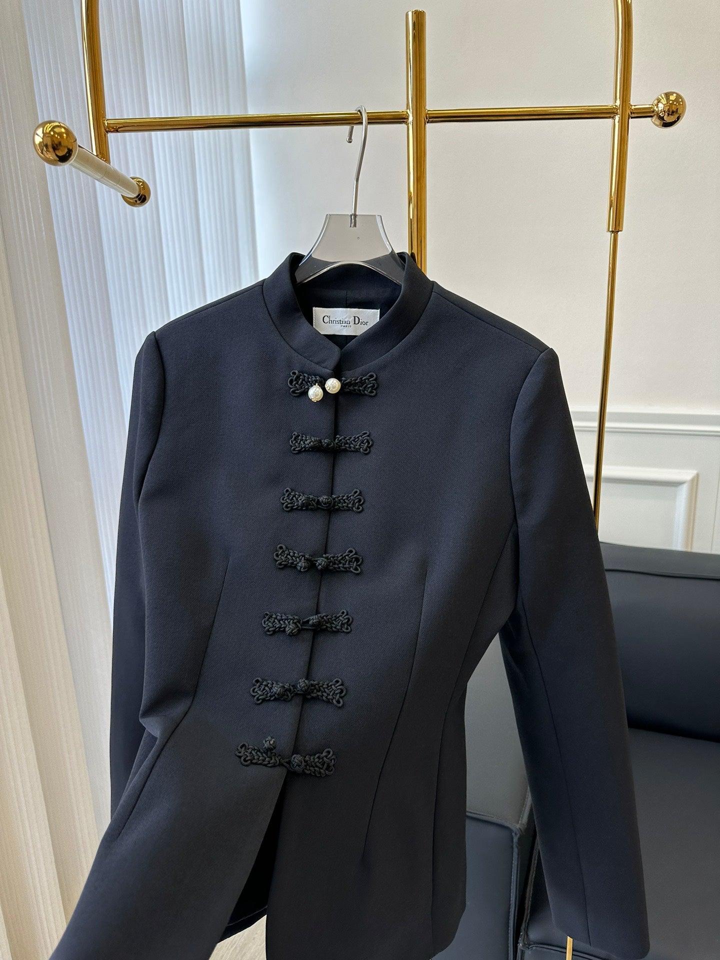 迪D家-2403 新款中式盤扣修身剪裁西服外套