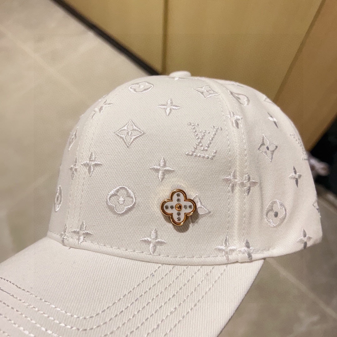 路L家-2023春夏新款 刺繡棒球帽 白色