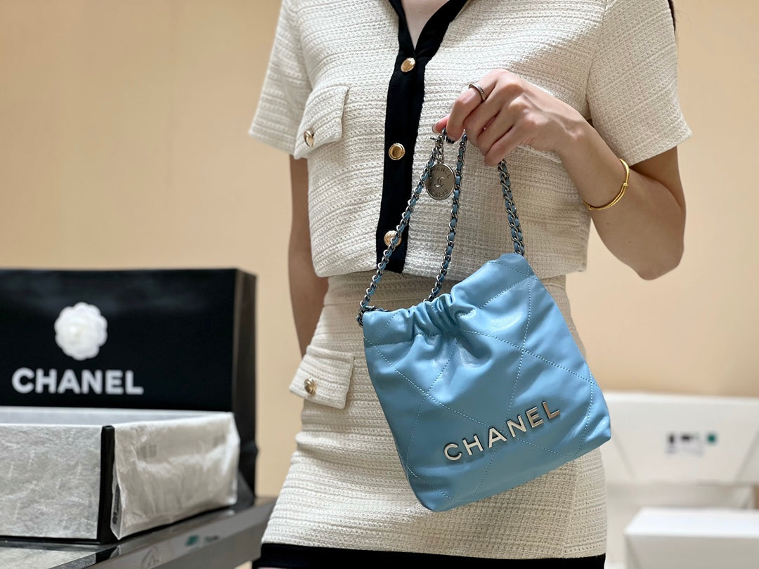 小香家-春夏系列 Chanel 22號手袋 淺藍色