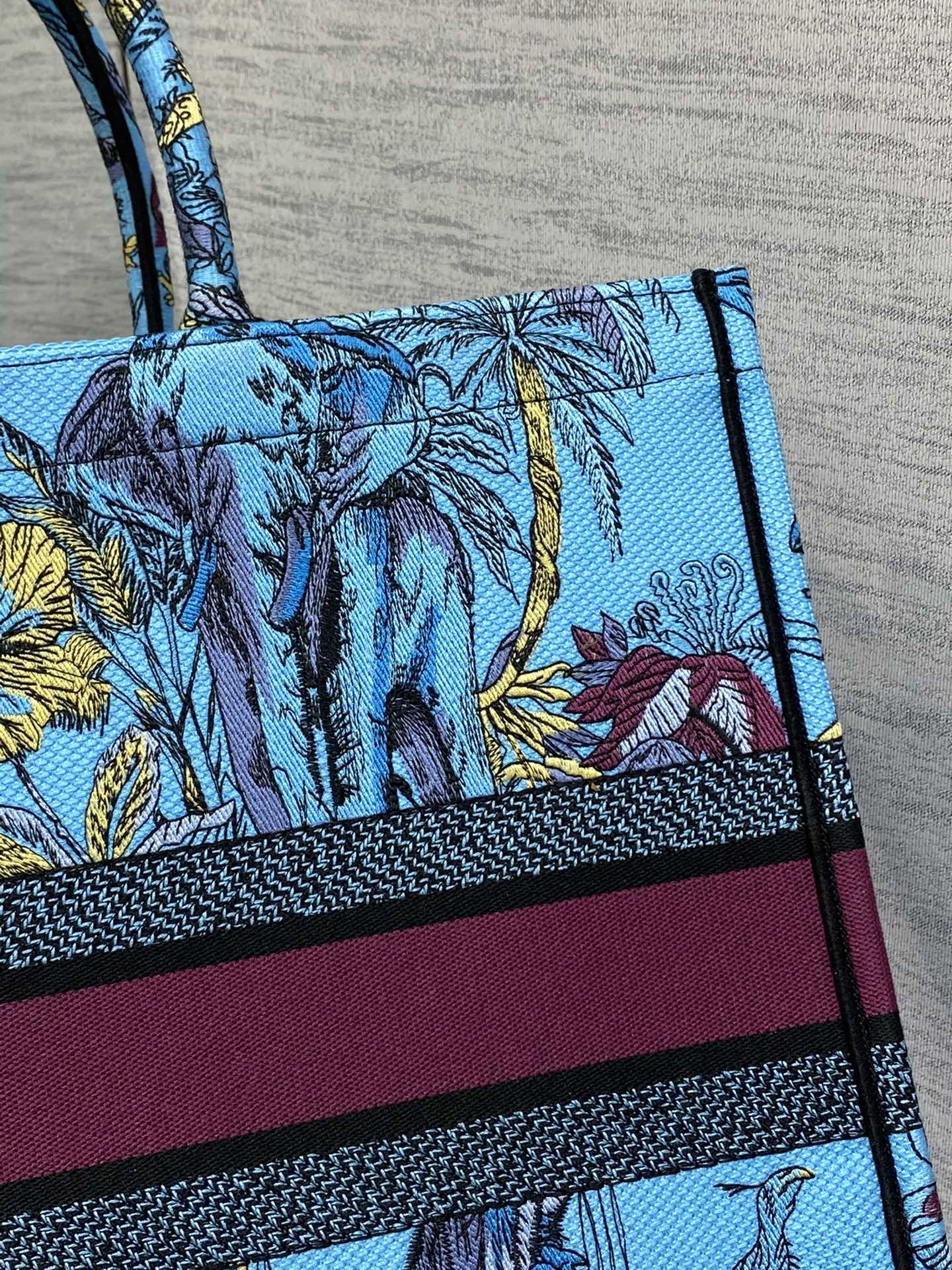 迪D家-Book Tote 2023春夏系列 動物園亮藍色 大號