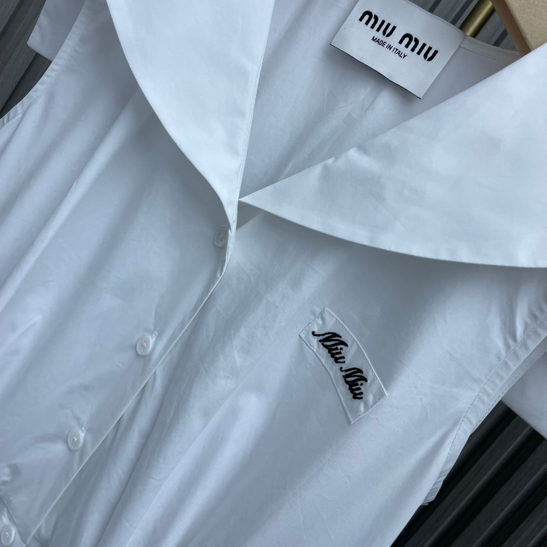 穆M家-2404 24新品上架海軍披肩背心長裙 淺藍