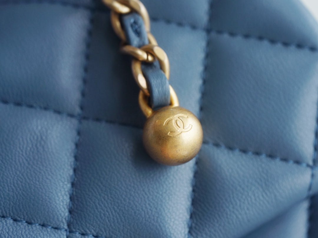 小香家_Chanel 23k 金球方胖子 霧霾藍色