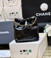 小香家-Chanel 22號手袋 黑色 雙鍊條 珍珠鍊