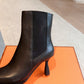 小愛款-2023秋冬新款 進口皮料羊京短靴 黑色
