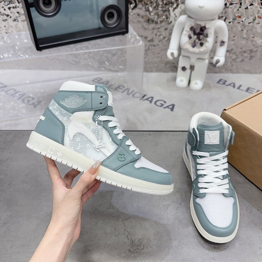 路L家-Air Jorda 1 Low AJ1 高筒運動鞋 聯名款 灰綠色