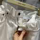 穆M家-2404 24春夏新品復古原生棉白色牛仔長褲