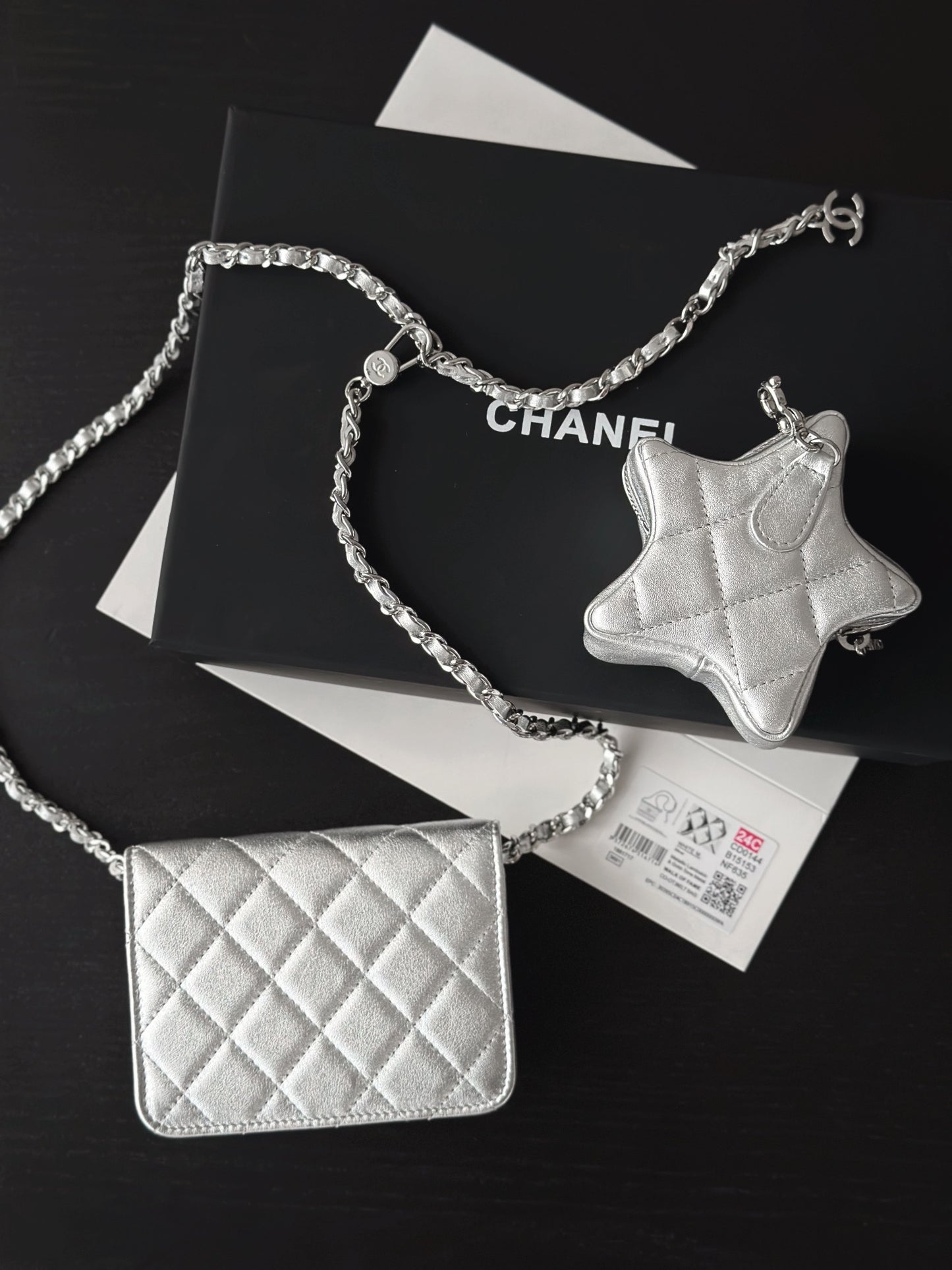 小香家-春夏新款 Chanel 24c 迷你斜跨包 銀色