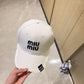 穆M家-2023新款刺繡刷破棒球帽 白色