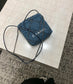 小香家-春夏新款 Chanel 22號手袋 菱格紋縫線牛仔布 小號