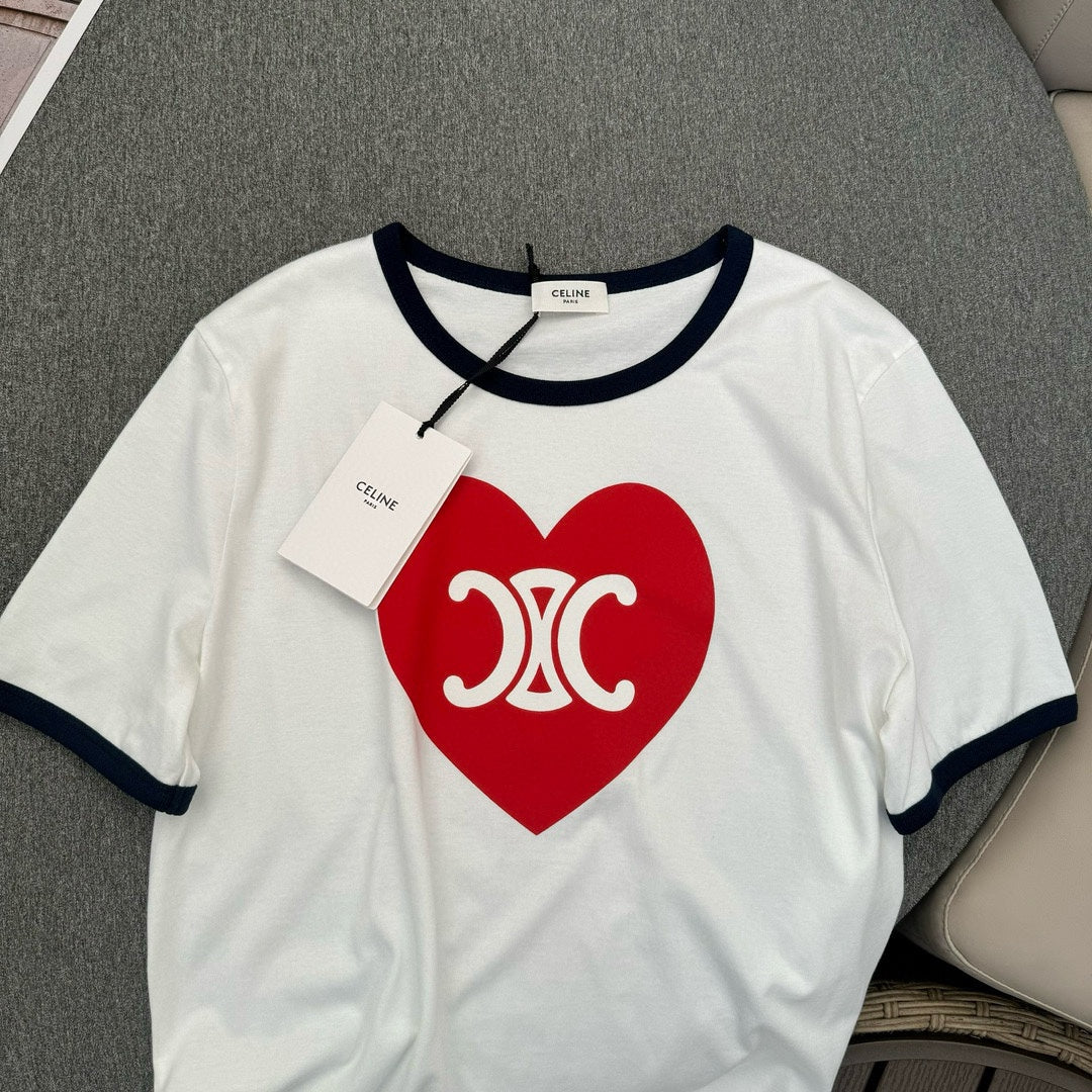 賽C家-2403 愛心圖案簡約短袖TEE