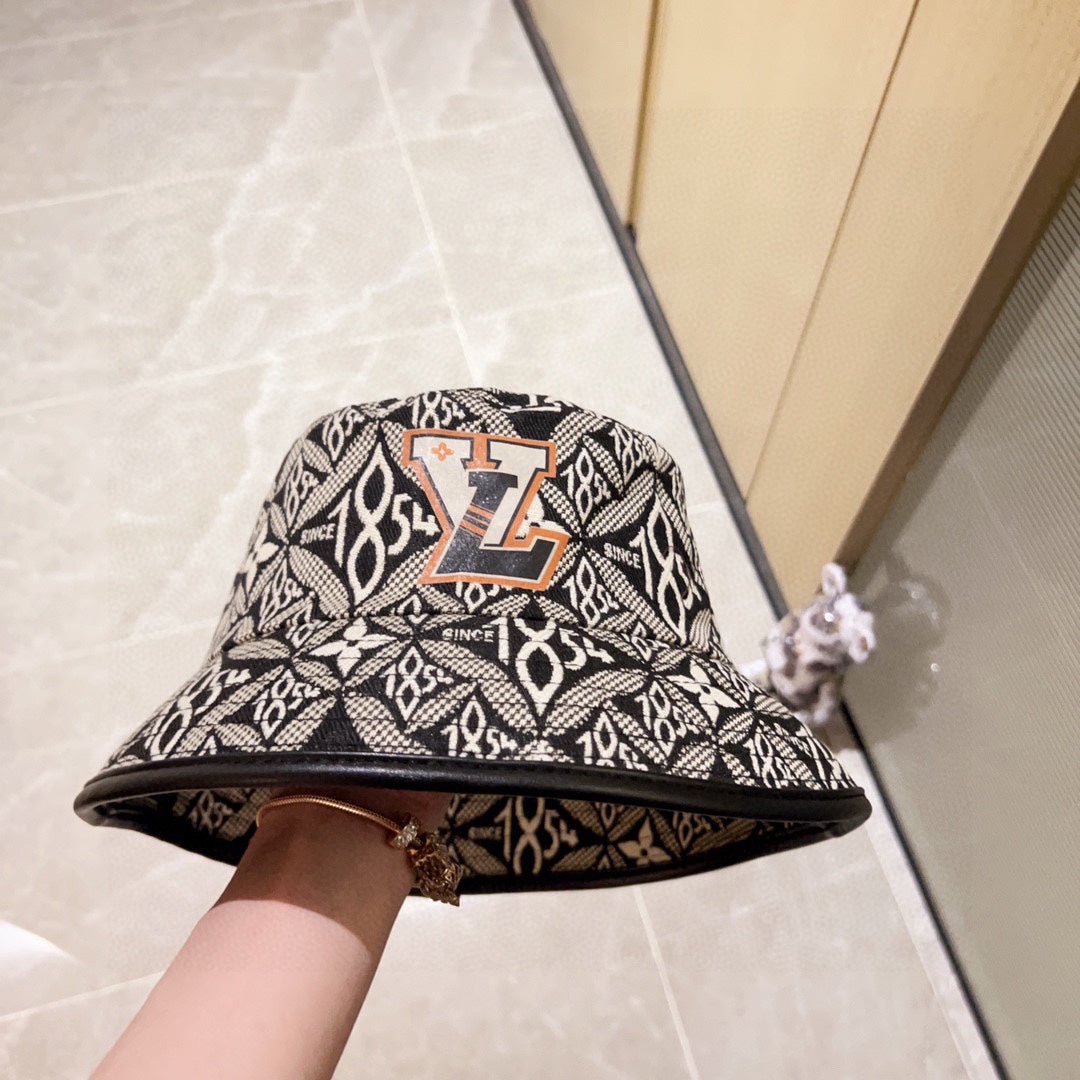 路L家-2023春夏新款 刺繡漁夫帽 黑色