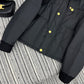 賽C家-2403 拼接黑色燈芯絨棉服外套