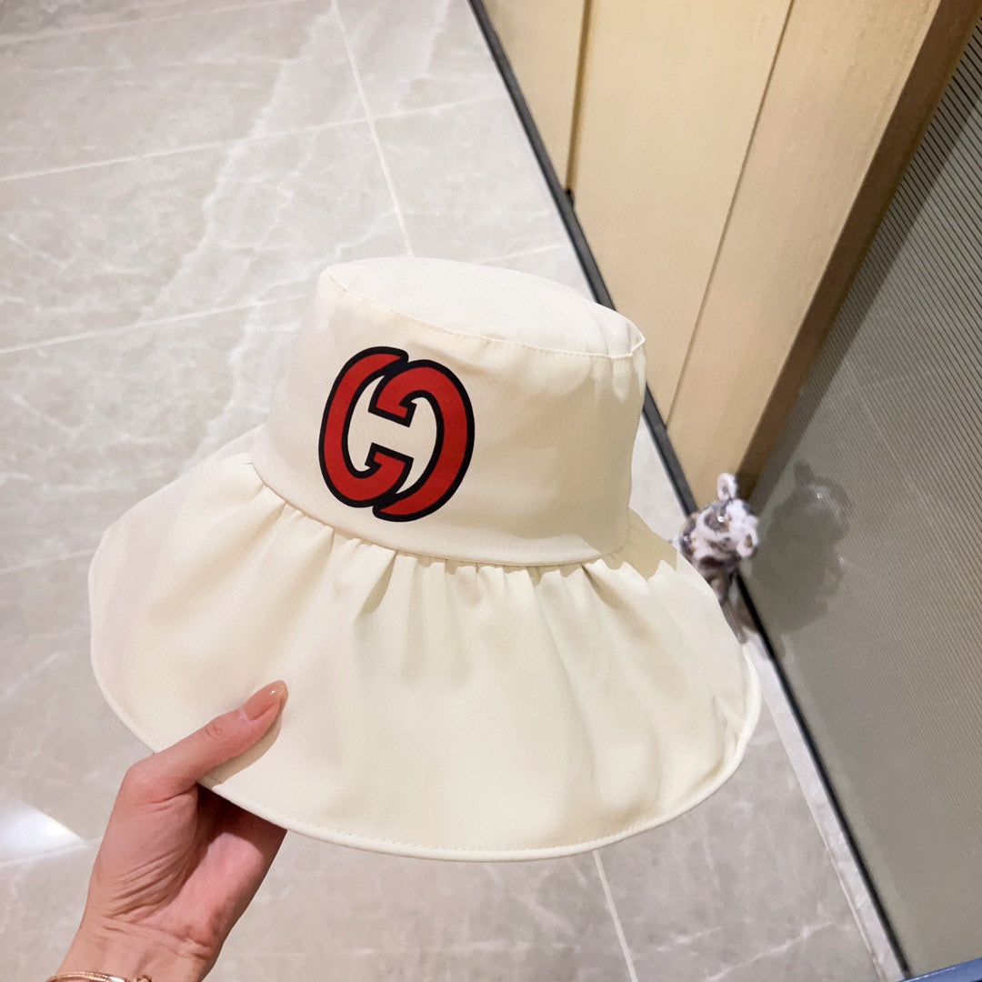 古G家-2023春夏新款 沿防曬漁夫帽 白色