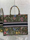 迪D家 Book Tote 刺繡字母軍綠花 大號41.5cm