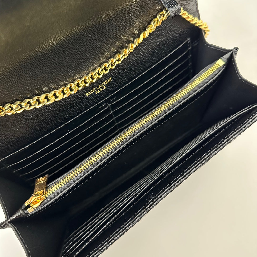 聖Y羅-MONOGRAM魚子醬 WOC 黑色金扣 22CM