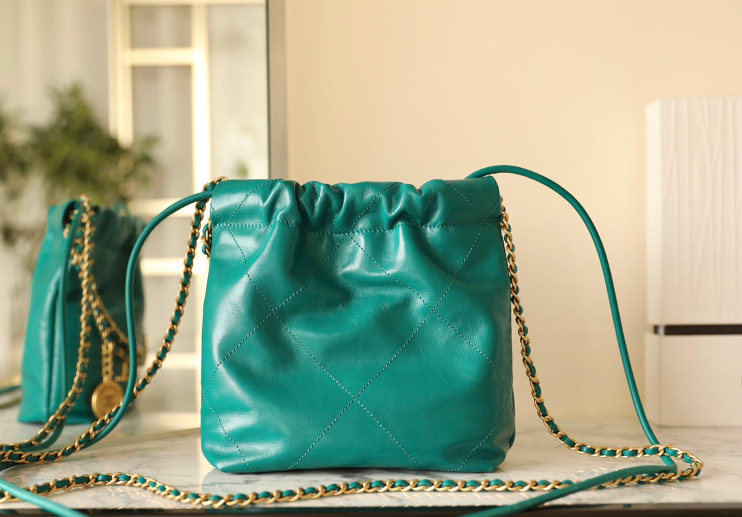 小香家-22Bag Mini 孔雀綠金扣