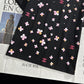 小香家-2403 重工藝定位四葉草珠片圖案藝術圓領純棉TEE 黑色