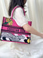 迪D家-Book Tote 玫粉老虎 中號