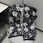 小香家-2023新款黑白羊絨山茶花圍巾