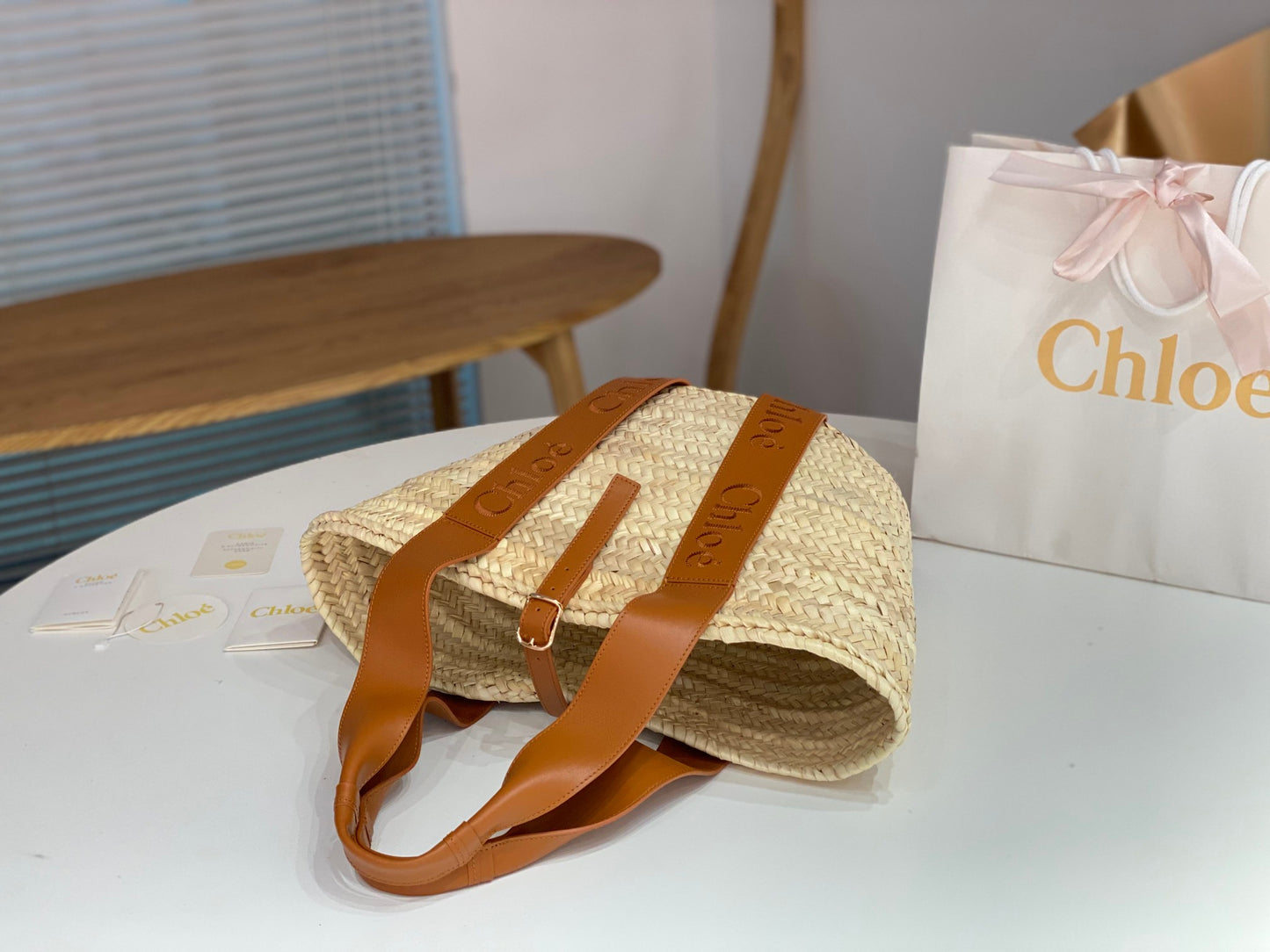 克羅C-2023年夏季新款 手工編織草編包 棕色