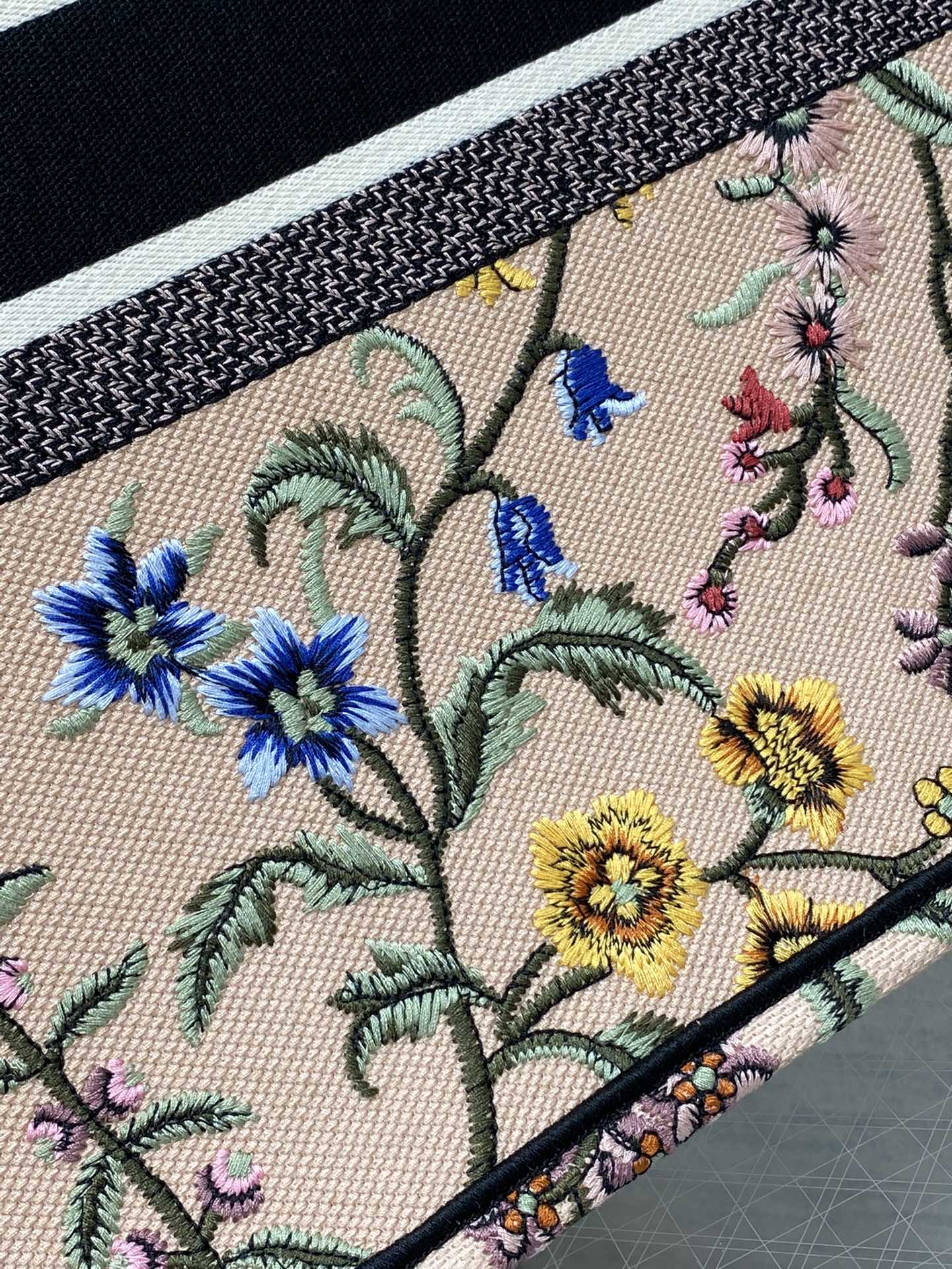 迪D家 Book Tote 刺繡字母粉花 大號41.5cm